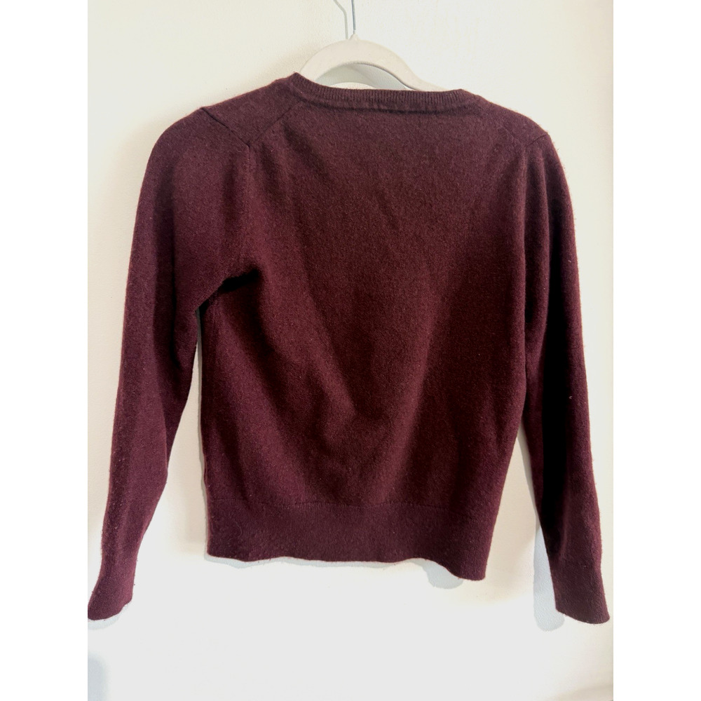 Quince 100% thick Cashmere Pullover Sweater Women's Burgundy Long Sleeve Size-S - Picture 2 of 8
